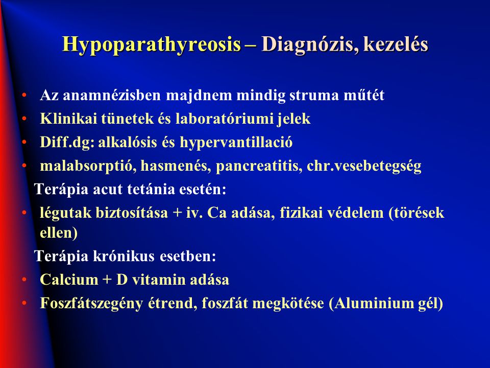 ízületi fájdalom hypoparathyreosis